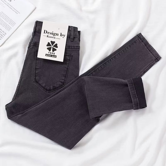 Women Jeans Cotton Solid Female Pencil Trousers Skinny Slim Fit High Waist All-Match Stretchy Stylish Casual Streetwear Chic New.