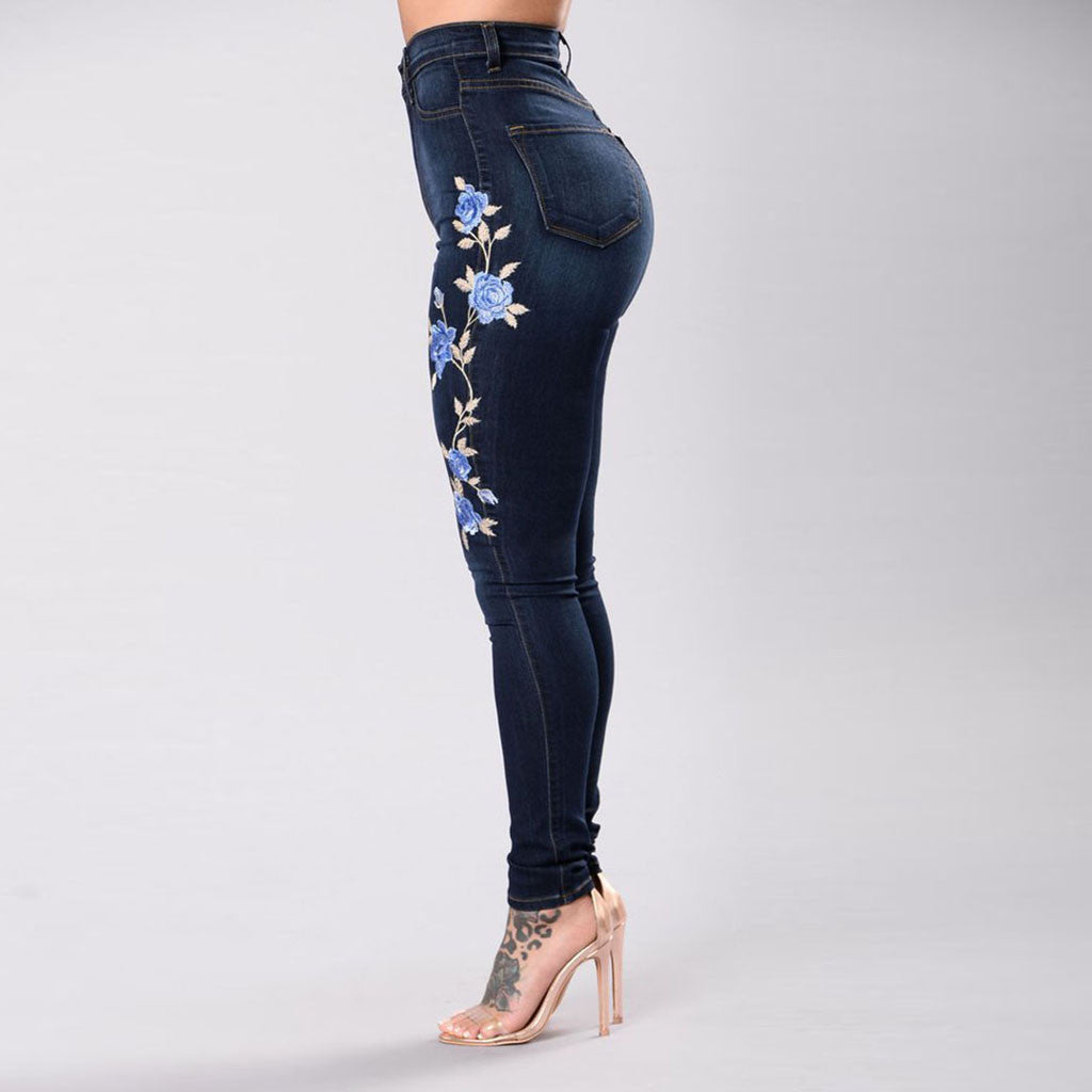 European and American Embroidered Jeans.