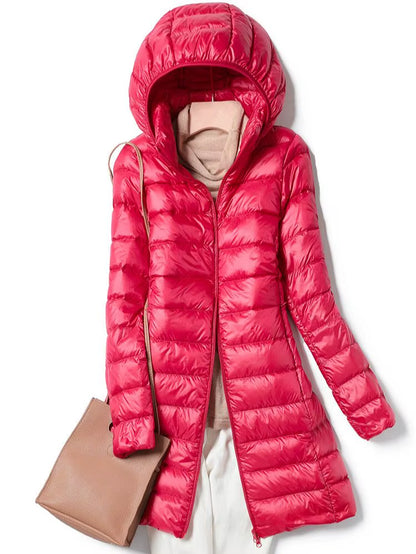 0-10℃ Women Winter Jackets Ultralight Portable Puffy Thin down Coat Hooded Female Duck down Jacket Hood Detachable Outerwear.