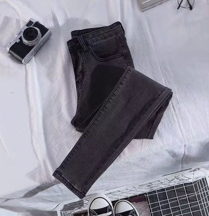 Elastic Strech Jeans for Women High Waist Full Length Skinny Pencil Black Blue Denim Pants Slim Streetwear Female Trousers.