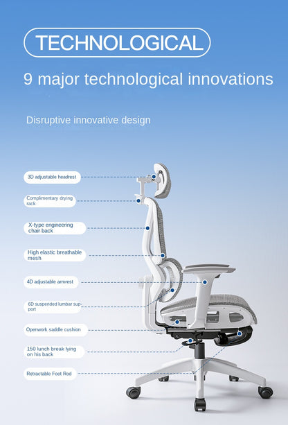 Uvr inländische bequeme sitzende atmungsaktive Mesh Stuhl ergonomisches Design Liegestuhl Büro verstellbare Lordos stütze Stuhl