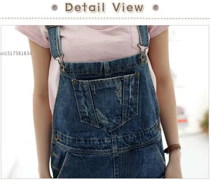 2024 Women Girl Washed Jeans Denim Casual Hole Jumpsuit Romper Overall #16 XXL XXXL.