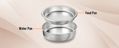 SucceBuy Roll Top Chafing Dish Buffet Set 6 Qt 2 Pack Stainless Steel Chafer with 2 Full Size Pans Round Catering Warmer Server.