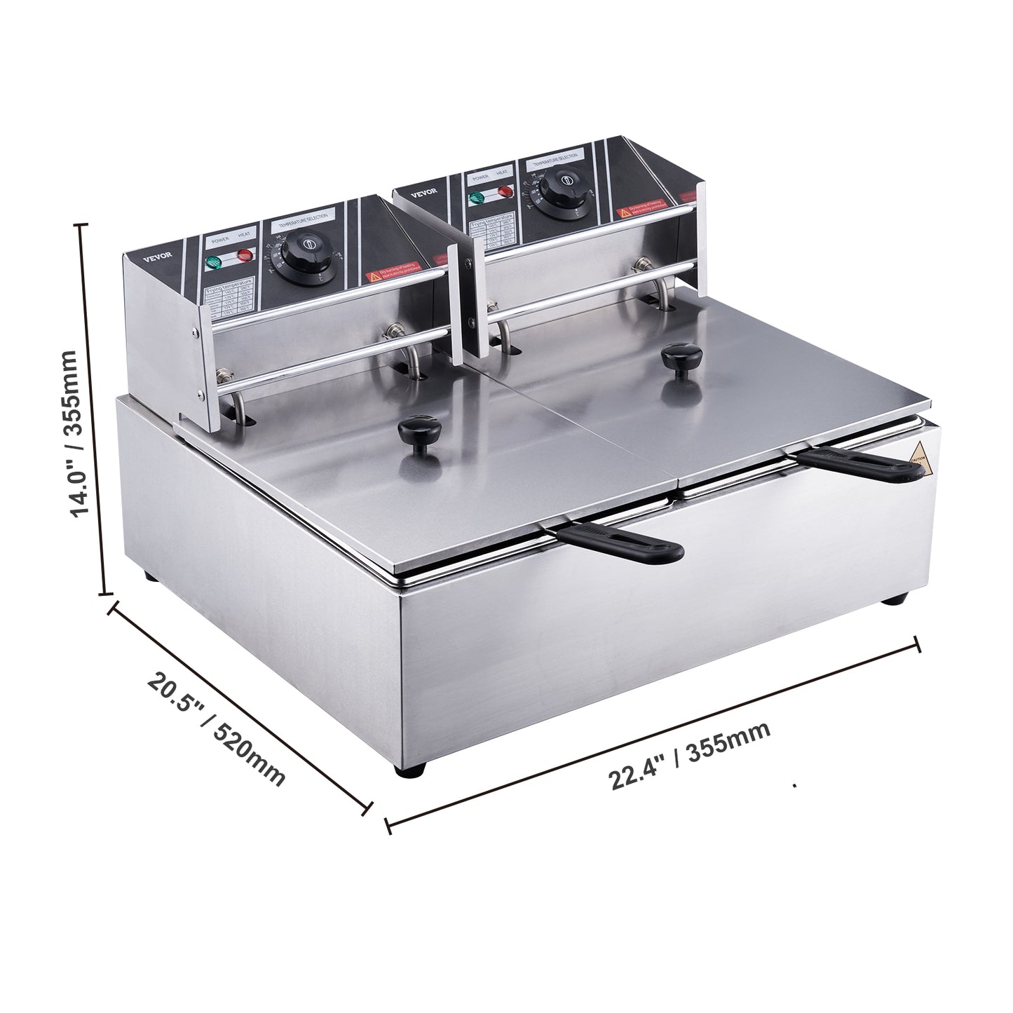 SucceBuy 12L Commercial Electric Deep Fryer w/Dual Tanks 3000W  Stainless Steel Countertop Fryer for Fried Chicken French Fries.