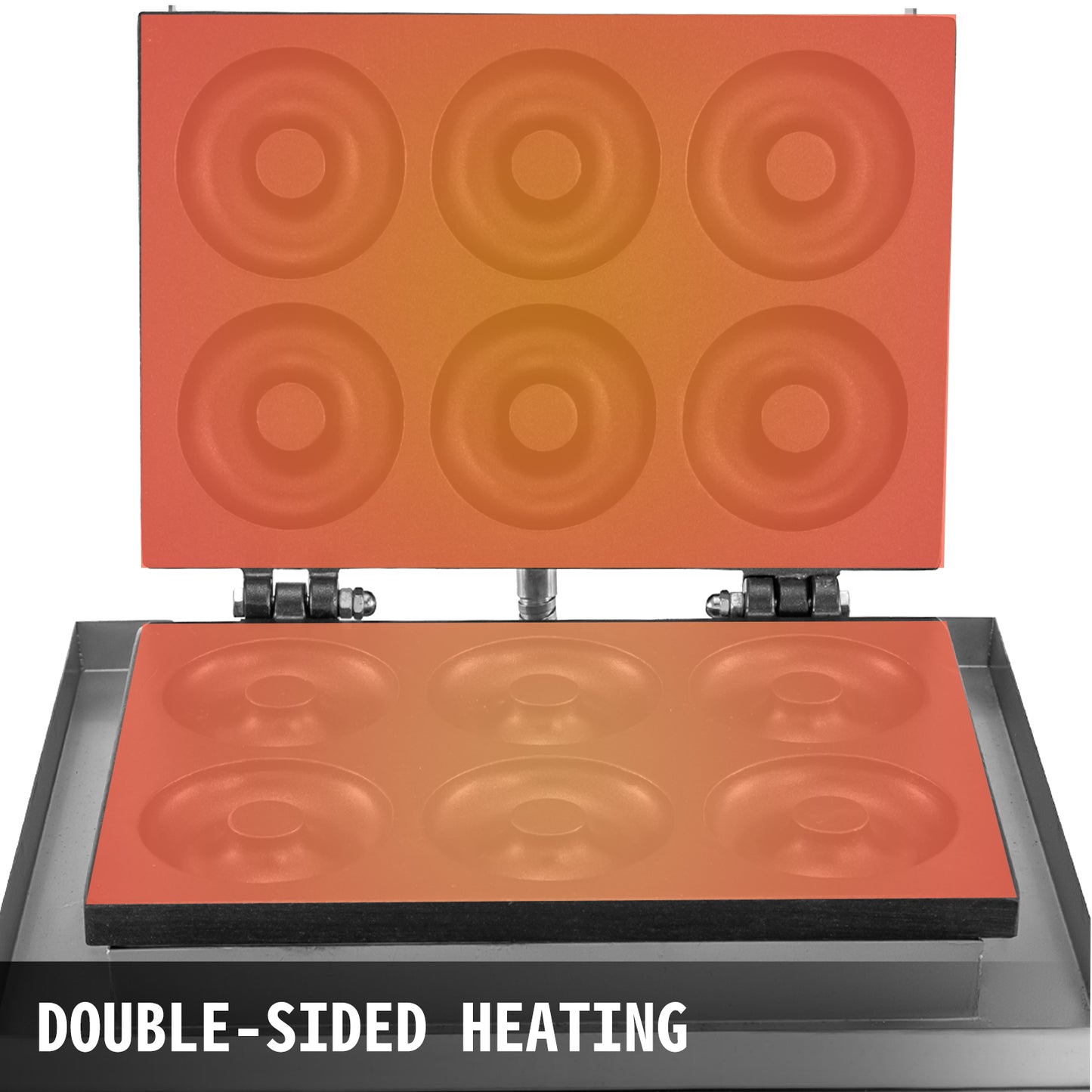 SucceBuy 6 Hole Electric Sweet Donut Maker Stainless Steel Non Stick Commercial Donut Waffle Cookies Gaufriers Kitchen Appliance.