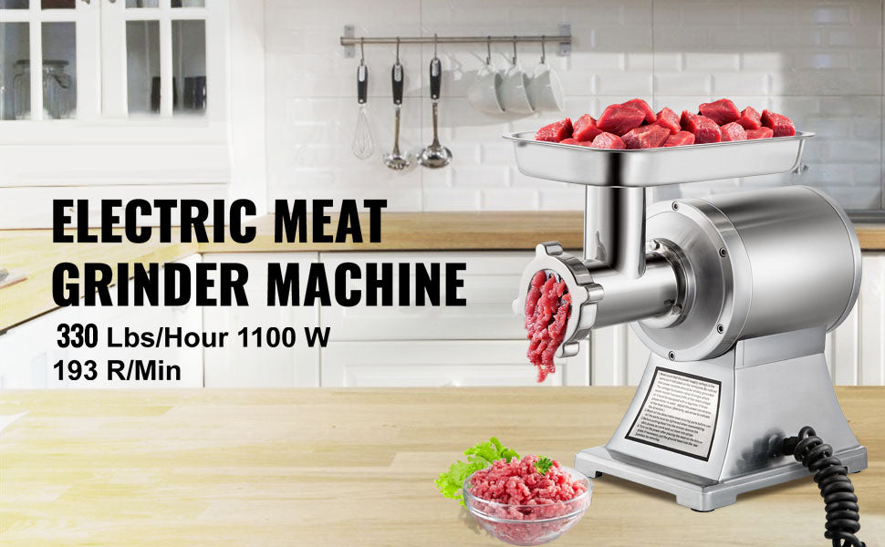 SucceBuy 122 Kg/H 250 KG/H Electric Meat Mincer Chopper Heavy Duty Food Processors Kitchen Appliances Commercial Grinder Machine.
