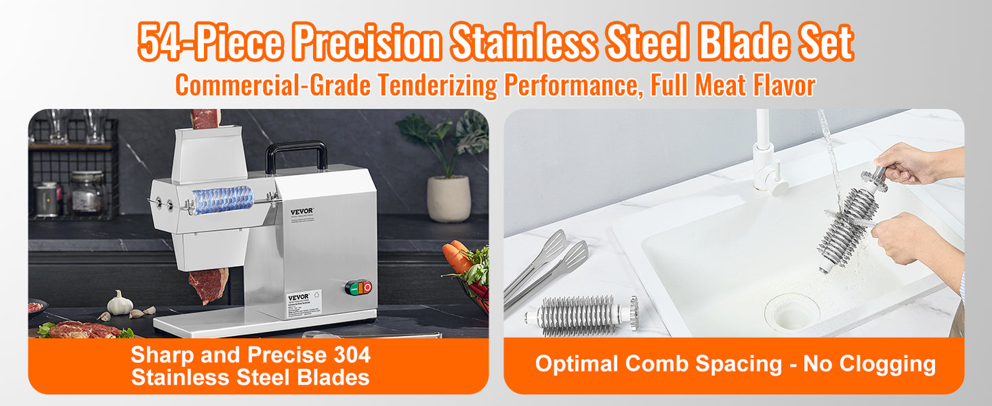 SucceBuy 17inch 54 Blades Commercial Meat Tenderizer 450W Electric Meat Tenderizer Machine for Pork Chicken Fish.