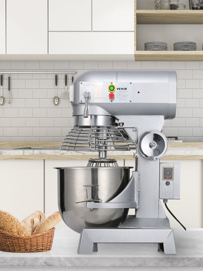 SucceBuy 15QT Industrial Kitchen Mixer 3 Gear Speeds (110/178/390 RPM) Durable 110V Includes Stainless Bowl Dough Hook Whisk.