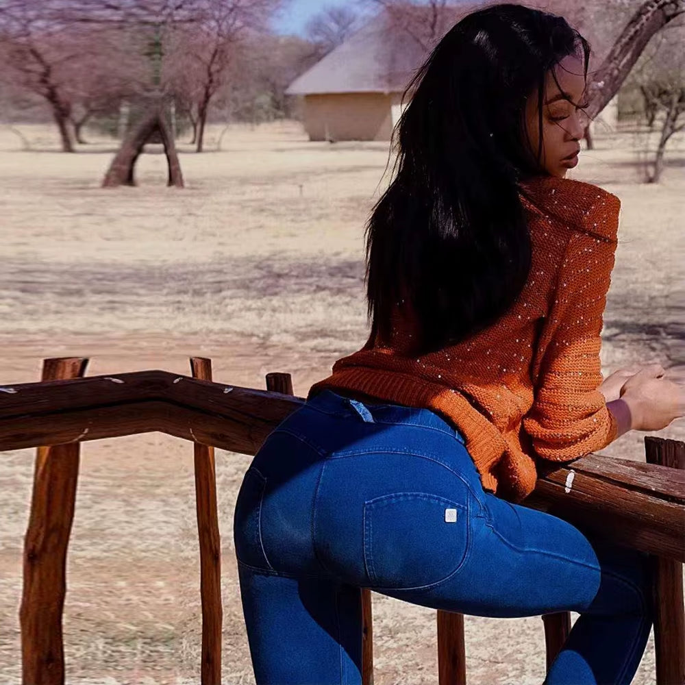 Shascullfites Skinny Jeans Summer Women'S Pants Bum Lift Leggings Slim Fit Pencil Pants Seam Hug Blue Denim Trousers Streetwear.