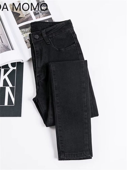 Jeans Female Denim Pants Black Color Womens Jeans Woman Donna Stretch Bottoms Skinny Pants for Women Trousers.