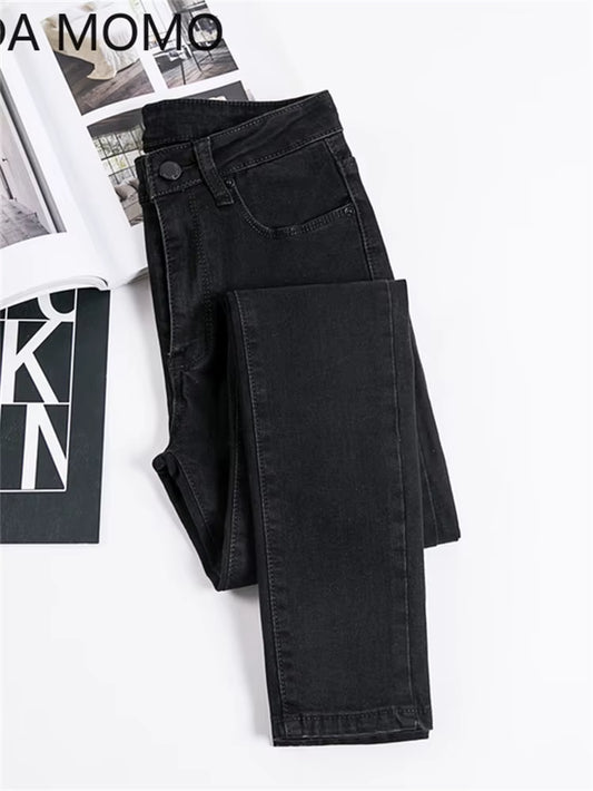 Jeans Female Denim Pants Black Color Womens Jeans Woman Donna Stretch Bottoms Skinny Pants for Women Trousers.