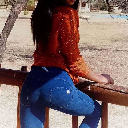 Shascullfites Skinny Jeans Summer Women'S Pants Bum Lift Leggings Slim Fit Pencil Pants Seam Hug Blue Denim Trousers Streetwear.