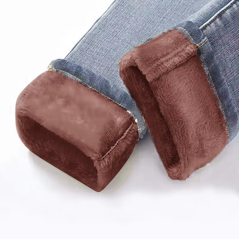Winter Warm Jeans Woman 2022 High Waist Casual Velvet Ladies Trousers Female Pantalon Denim Jeans for Women Pants Clothe.