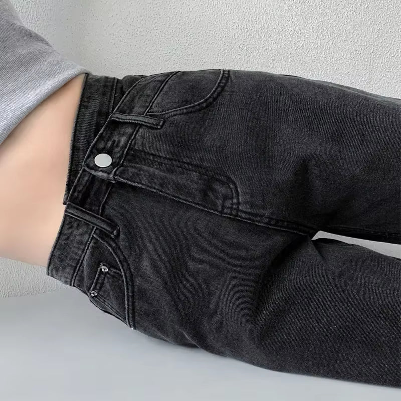 Jeans Women Wide Leg Pants Mom Femme Black Blue Jeans High Waist Woman Trousers 2023 Clothing Pantalones Spodnie Damskie.