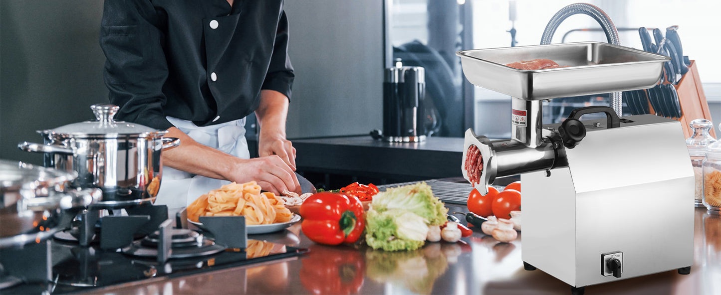 SucceBuy Electric Meat Grinder Food Processors Sausage Maker Filler Mincer Stuffer Stainless Steel with 2 Blades for Kitchen.