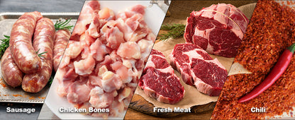 SucceBuy Electric Meat Grinder Food Processors Sausage Maker Filler Mincer Stuffer Stainless Steel with 2 Blades for Kitchen.