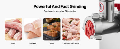 SucceBuy Meat Grinder 4.5 Lbs-9.2Lbs/Min Capacity Electric Meat Mincer w/ Blade Grinding Plate Sausage Maker for Kitchen Home.