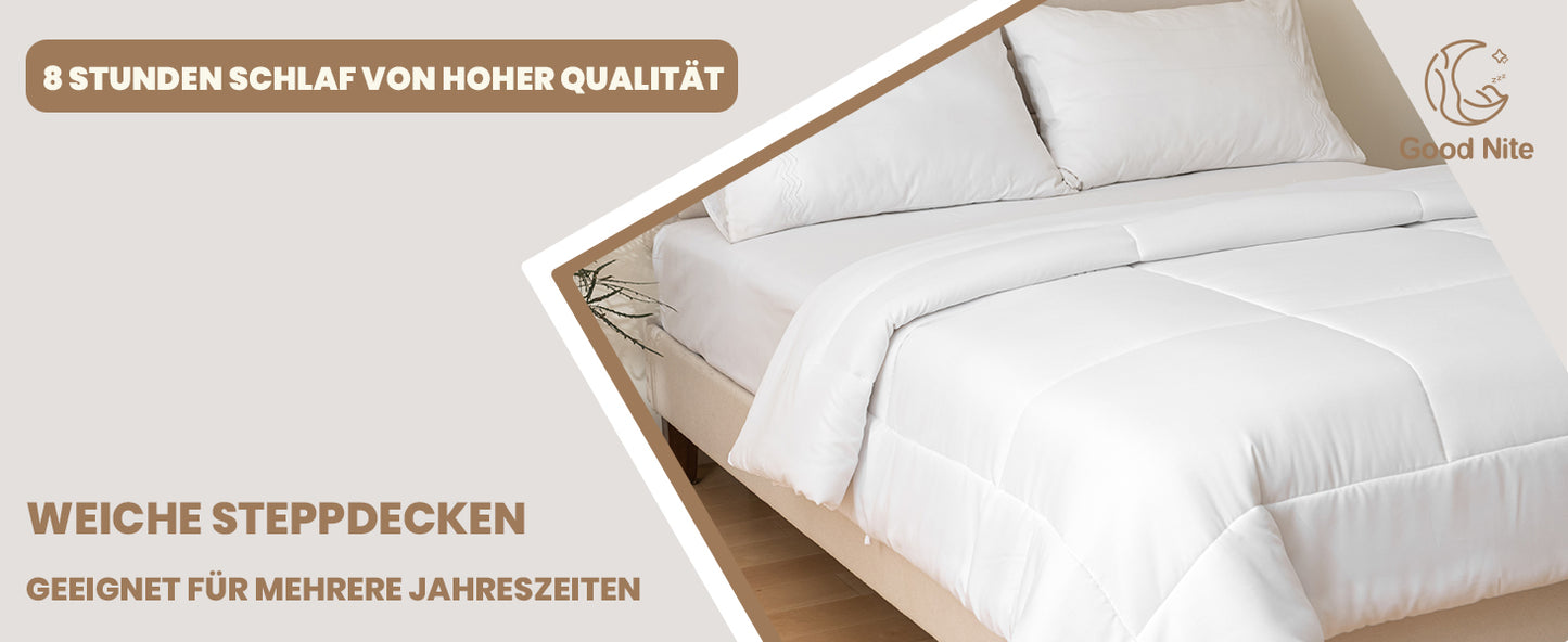 Good Nite Winter 460 GSM Extra Thick Quilt  - et Warm Winter  - et Soft and Cozy Blanket White.