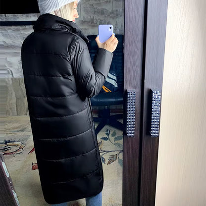 2021 Winter Women Jacket X-Long Stand-Up Collar Cotton Padded Female Coat High Quality Warm Womens Parka Manteau Femme Hiver.