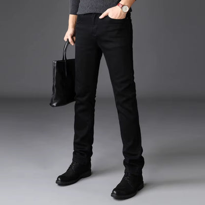 Autumn Summer Denim Jeans Men Straight Stretch Regular Jeans for Man Black Classic Vintage Mens Pant Big Size 29-38 40.