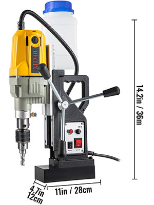 SucceBuy 1100 W magnetische Bohrmaschine, 7/12 Bits, 40 mm, elektrische Mag-Tisch-Blech-Bohrmaschine
