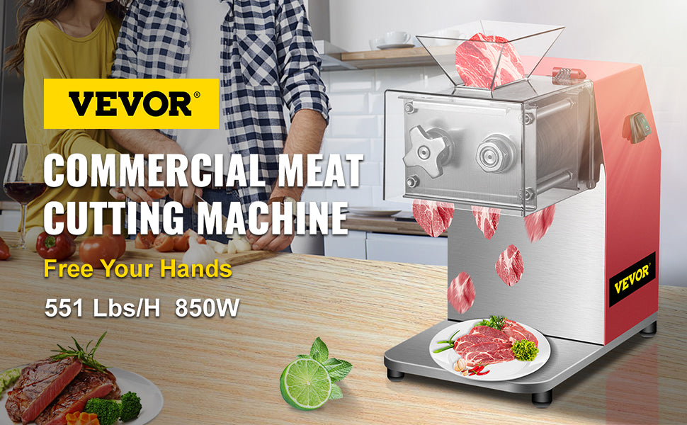 SucceBuy 250kg/H Commercial Electric Meat Slicer Grinder Vegetable Cutter Shred Machine 850W Home Automatic Food Chopper Chipper.