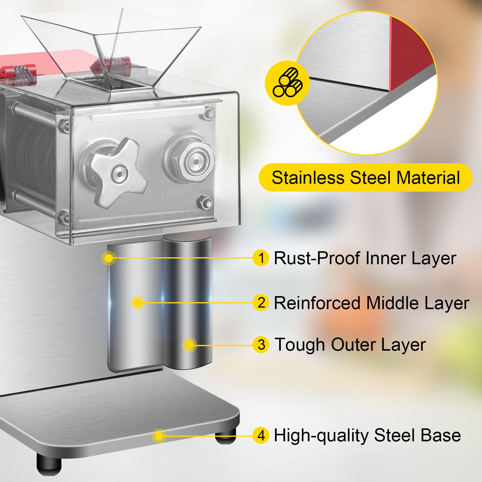 SucceBuy 250kg/H Commercial Electric Meat Slicer Grinder Vegetable Cutter Shred Machine 850W Home Automatic Food Chopper Chipper.