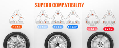 SucceBuy 160 lbs Ersatzreifenträger mit Befestigungsschrauben, Halterungsschuhe an Bolzenmustern, Reifenmontage-Radhalter für Anhänger, Wohnmobile