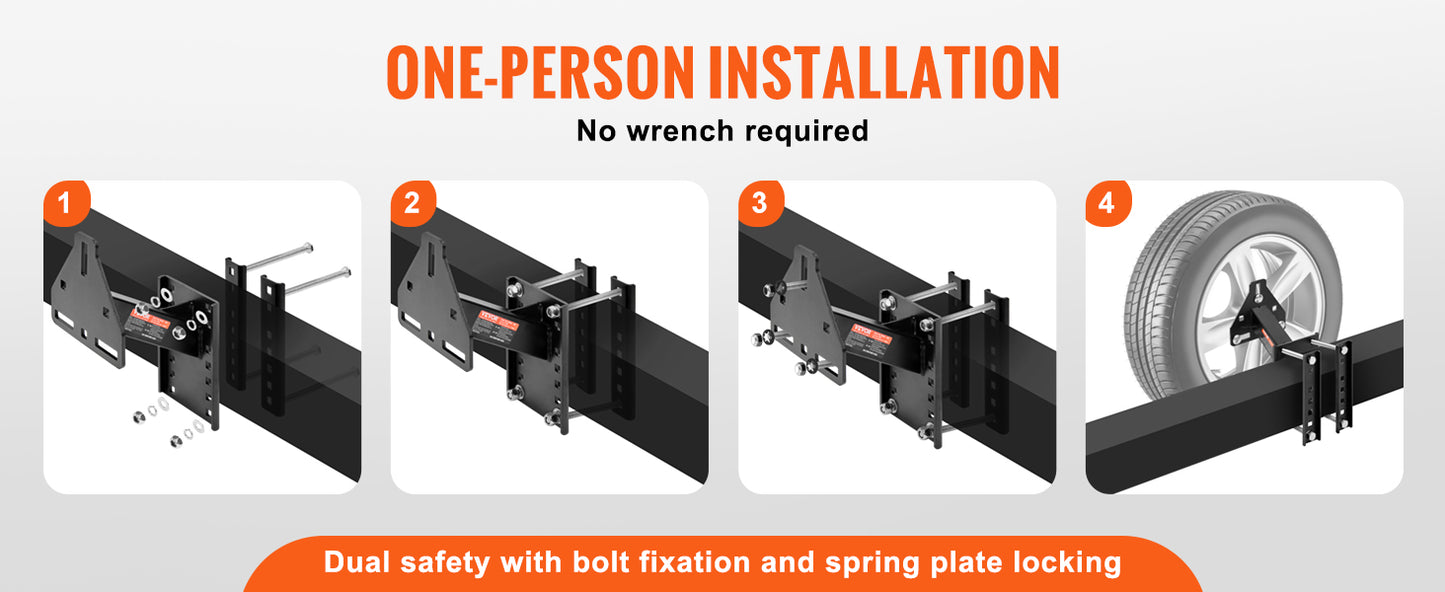 SucceBuy 160 lbs Ersatzreifenträger mit Befestigungsschrauben, Halterungsschuhe an Bolzenmustern, Reifenmontage-Radhalter für Anhänger, Wohnmobile