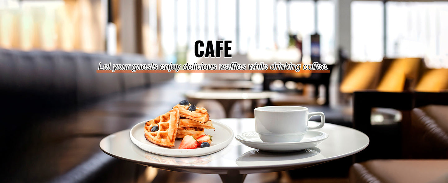 SucceBuy Electric Waffle Maker Stainless Steel Round Waffle Iron Non-Stick Waffle Baker Machine Teflon-Coated Baking Pans.