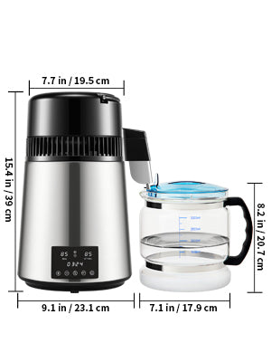 SucceBuy 4L Water Distiller Purifier Filter Dispenser Drinking Bottle Softener Temp Display Overheat Protection Home Appliance.