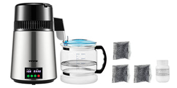 SucceBuy 4L Water Distiller Purifier Filter 1 L/H Distilling Speed Dispenser Drinking Bottle Softener Touch Screen Home Use.