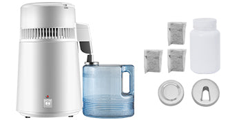 SucceBuy 4L Water Distiller Purifier Dispenser Heating Drinking Bottle Softener 304 Stainless Home Appliance for Office Use.