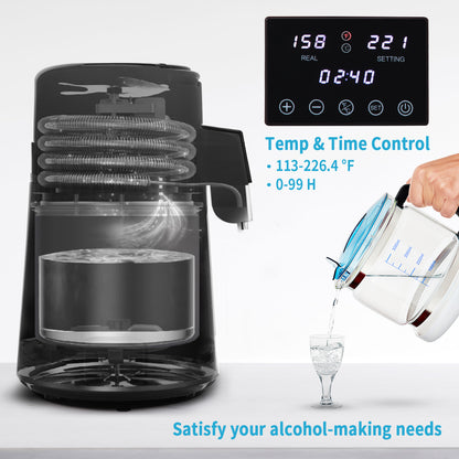 SucceBuy 1.5L/H Distilling Speed 4L Water Distiller Treatmen Purifier Filter Touch Screen Time Setting 304 Stainless Home Use.