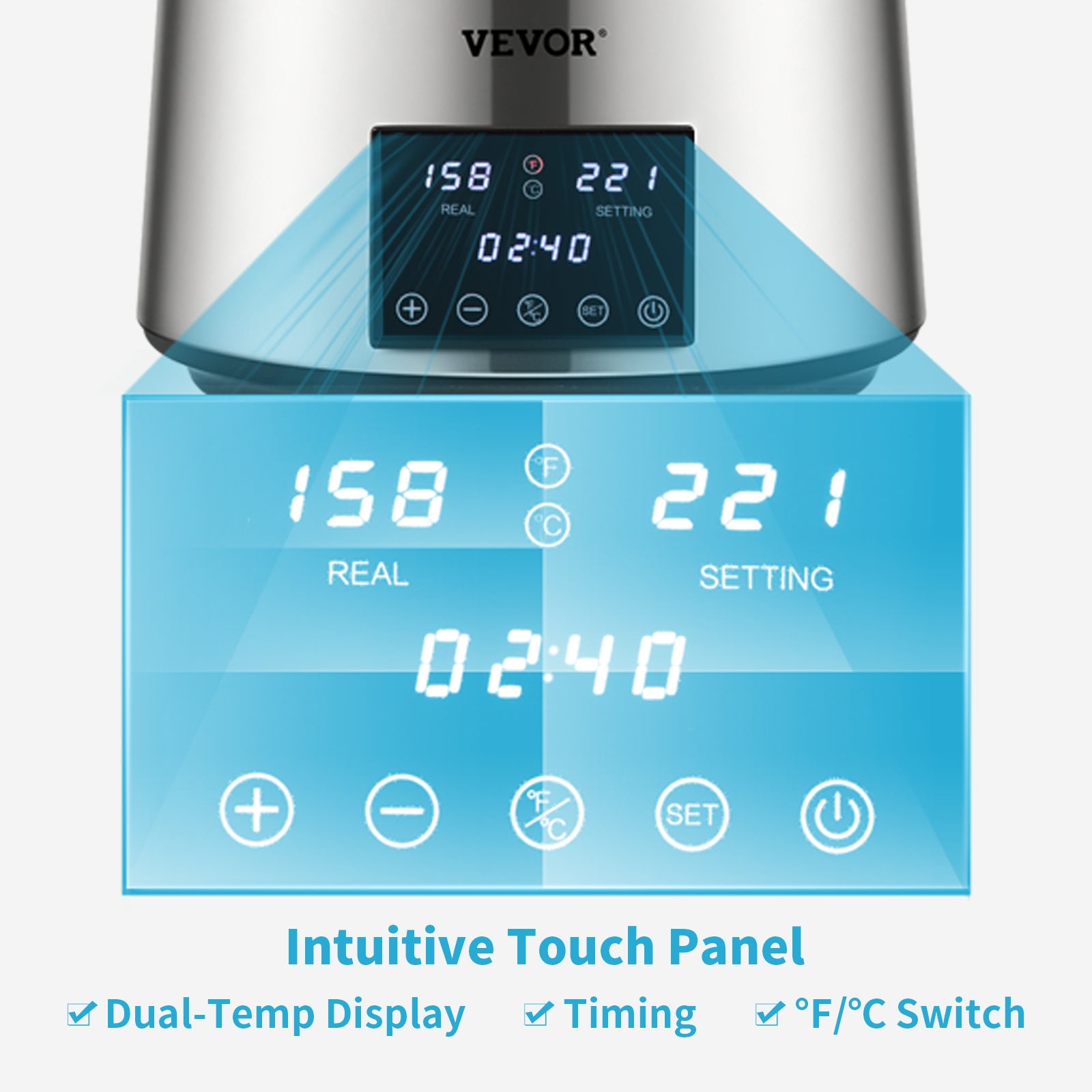 SucceBuy 1.5L/H Distilling Speed 4L Water Distiller Treatmen Purifier Filter Touch Screen Time Setting 304 Stainless Home Use.