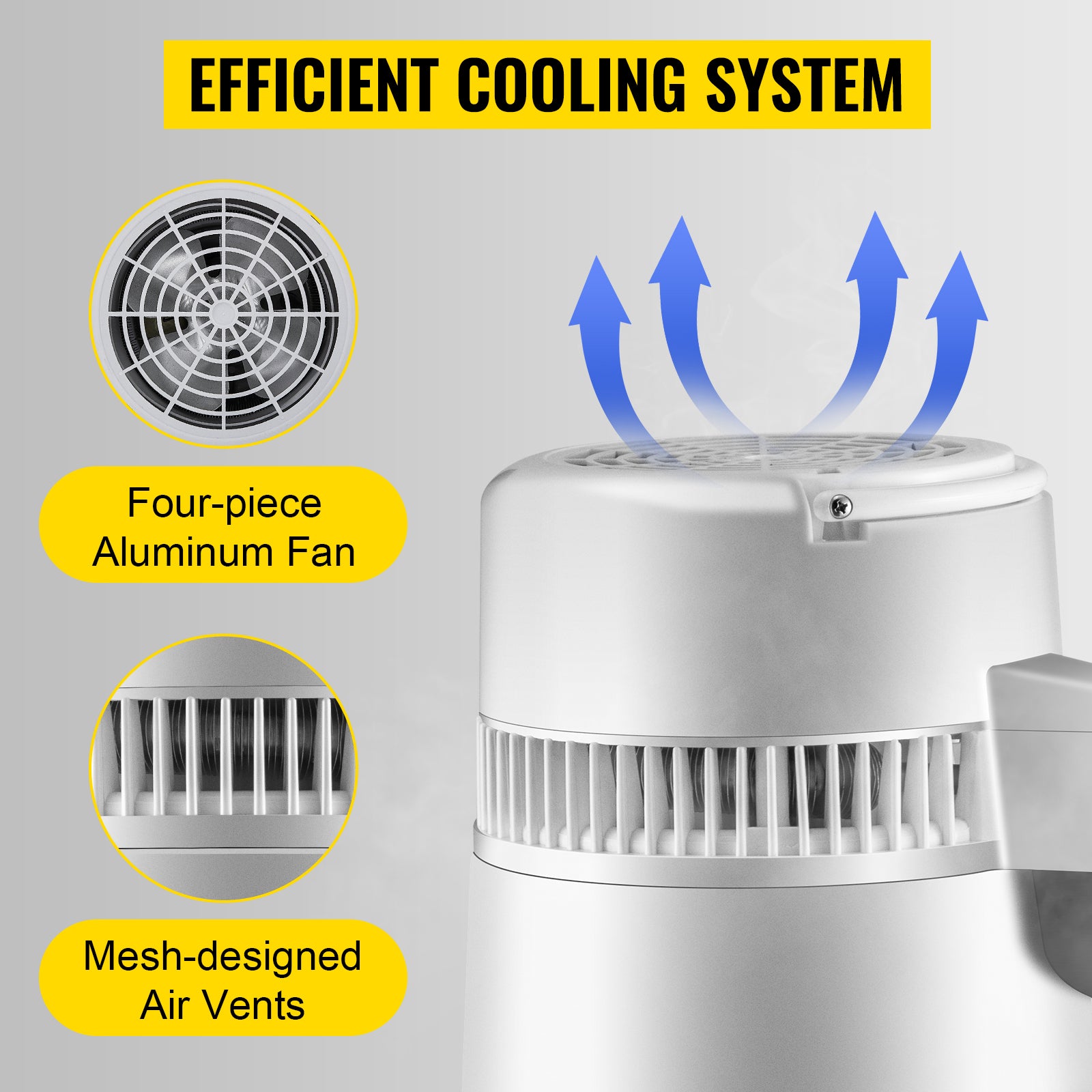 SucceBuy 4L Water Distiller Purifier Filter Dispenser Heating Drinking Bottle Softener Stainless Steel Home Appliance for Offic.